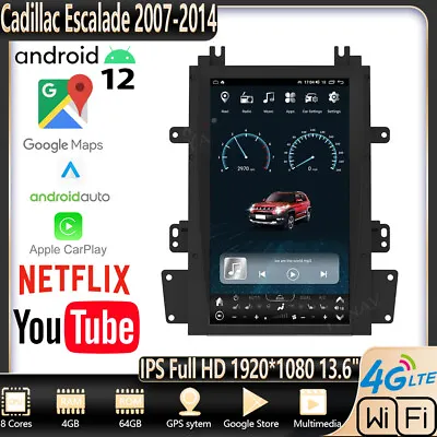 13.6  Tesla Car Radio Navigation GPS Touch Screen ForCadillac Escalade 2007-2014 • $663.29