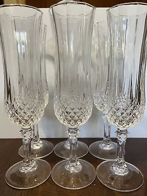 6 Vintage Cut Crystal Wine Glasses • $55
