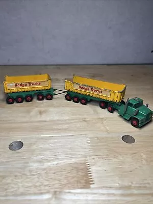 Vintage Matchbox Lesney K-16 King Size Dodge Tractor & Double Tipper Trailers • $24.99