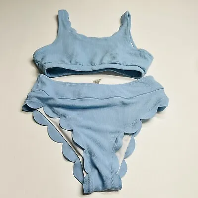 $12.99 • Buy L ! Zaful Size 8 Baby Blue 2Peice Swim Suit