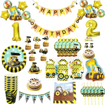 $10.20 • Buy Disposable Tableware Construction Tractor Theme Party Decorations Kids Party
