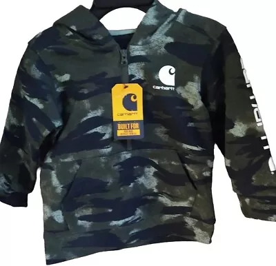 Carhartt Fatigue Camo 1/2 Zip Hoodie Sweatshirt Boys Size 12 Month • $24.99