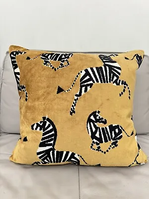 Pacific Coast Austin Horn 22 X22 Kona Zebra Gold Yellow Black Decorative Pillow • $119
