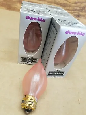 VINTAGE USA MADE 6 Pack 25 Watt C15 Flamescent Pink Designer Bulbs • $14.95