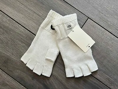 Ugg Womens Fingerless Knit Gloves Ivory Nwt One Size • $27.99