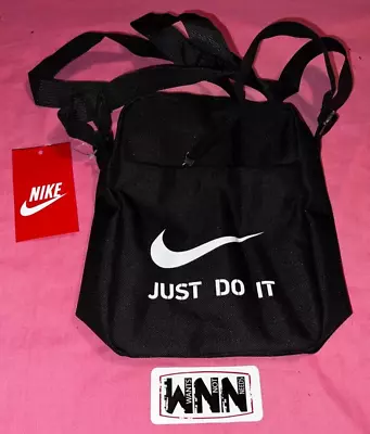 Nike Small Black Crossbody Bag 2 Zip  Just Do It    OZ Seller. • $39.95