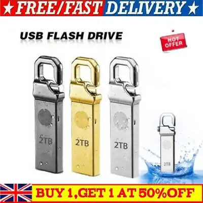 2TB Pen Drive USB 3.0 Metal Flash Drive High Speed U Disk External Memory Stick • £7.19
