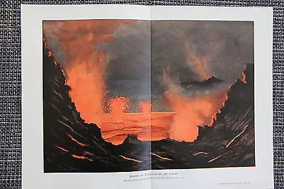 Kīlauea Hawaii Volcano Krater Lake Lavasee Lava Colour Printing Of 1903 Kilauea • $12.72