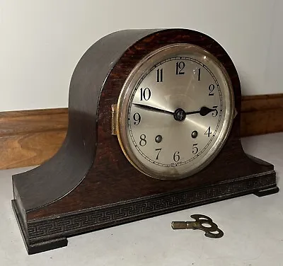 Empire English 8 Day Time And Strike Mission Oak Deco Mantel Table Shelf Clock • $89.95