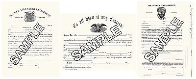 $18 • Buy Civil War Union Documents Enlistment Discharge Blank Reproductions