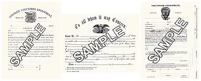 Civil War Union Documents Enlistment Discharge Blank Reproductions • $18
