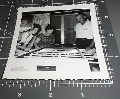 1950's Man Woman PLAY FOOSBALL Table Rec Room GAME Toy Vintage Snapshot PHOTO • $9.95