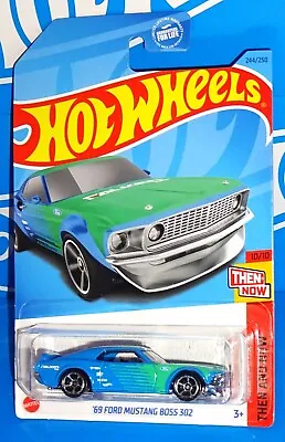 Hot Wheels 2023 Then And Now #244 '69 Ford Mustang Boss 302 Blue FALKEN TIRES • $4