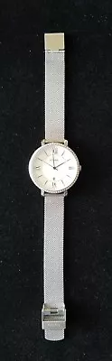 Fossil Jacqueline Silver Tone Date Watch ES4627  Mesh Band 5.5 -7  New Battery • $23.99