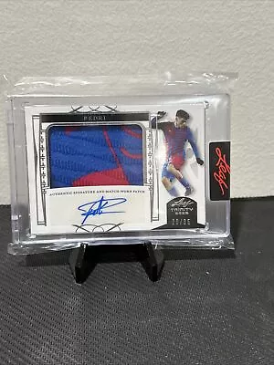 2022 Leaf Trinity Pedri /35 Autograph Match Worn Jersey Auto Color Patch • $79.99