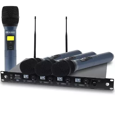 W Audio DQM 800H Quad Radio Mic Wireless System Handheld Microphone DJ Band UHF • £379