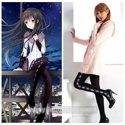 Puella Magi Madoka Magica Homura Akemi Cosplay Costume Show Cos Socks Free Size • $16.99