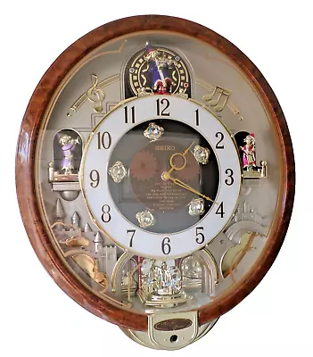 Seiko Qxm147brh Melodies In Motion 8 Tunes Beatles & More Animated Wall Clock! • $59.99