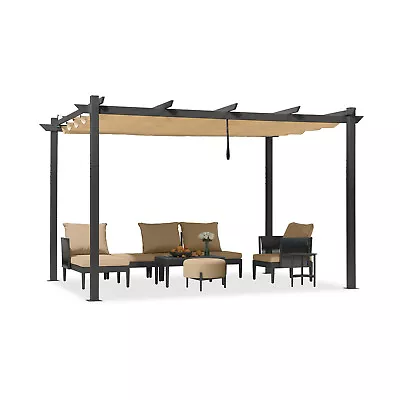 PURPLE LEAF 3 X 4 M Outdoor Retractable Pergola With Extra Inclined Top Gazebo • $799.99