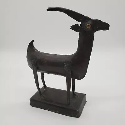 Vintage Metal Metalwork Art Goat Reindeer Gazelle Antelope Figurine  India • $20