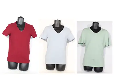 Asos T-Shirt Bundle Medium V-Neck Blue Red Green Short Sleeve Stretch Mens • $16.02