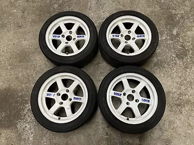 15” Volk Rays TE37 Alloy Wheels 15x7 Et+15 4x114.3 4x114 Ad08R Tyres Dc2 Ae86 • $2051.53