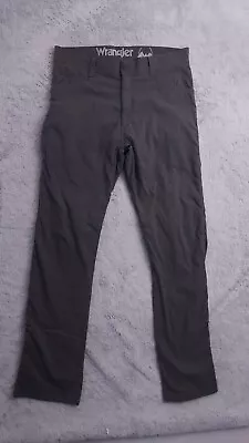 Wrangler Pants Mens 34x32 Fleece Lined Outdoor Cargo Pocket Gray Hiking Stretch • $23.95