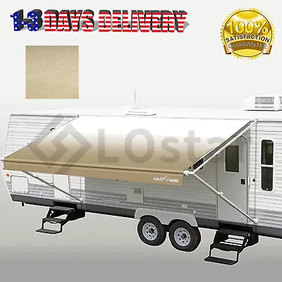 RV Awning Fabric 7'1''-18'1'' Width Camper Awning Replacement Shade Camel Fade • $68.99