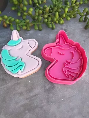 $12.95 • Buy Unicorn Cookie Fondant Embosser Stamp And Cookie Cutter