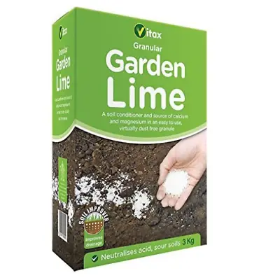 3Kg Vitax Granular Garden Lime Soil Conditioner To Improve Drainage Easy Use • £7.94