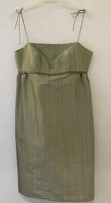 Women’s Green MATERNITY Formal Bridesmaid Dress Size 10 100% Silk Aria • £13.27