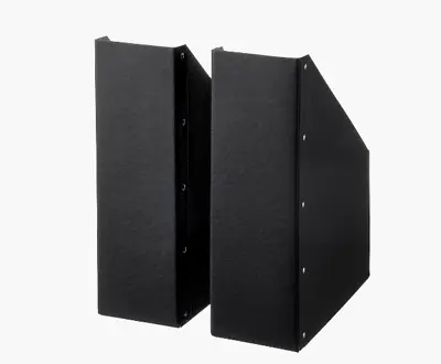 £9.99 • Buy IKEA Magazine File Holder Organiser Paper Rack Divider Tray Matte Black - 2 PACK