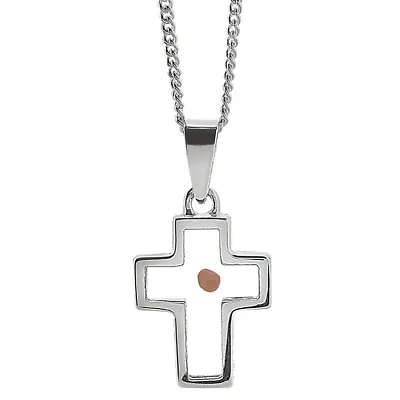 Silver Plated Box Cross With Mustard Seed Necklace • $46.44