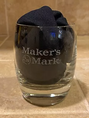 Maker's Mark Small Rounded Etched Logo Rocks Cocktail Drinking Glass • $9.22