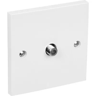 WHITE SATELLITE 1 X F TYPE WALL PLATE FACEPLATE SOCKET PCB CONNECTOR SKY OUTLET • £8.03