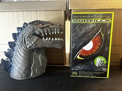 1998 Limited Edition Godzilla Movie Dinosaur Head  Hand Puppet + VHS Video Tape • $29