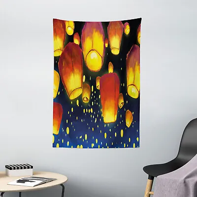 £28.83 • Buy Lantern Tapestry Floating Fanoos Chinese Print Wall Hanging Decor