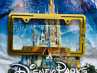 2024 Walt Disney World Gold License Plate Holder Frame Castle Mickey New • $44.95