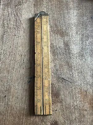 Antique RABONE CHESTERMAN No.1380 Folding 36  Folding Boxwood Ruler ENGLAND #HB1 • $35.99