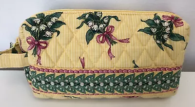 VTG Vera Bradley Hope Yellow Dainty Dopp Kit Medium Zip Lined Cosmetic Bag VGUC • $12.99