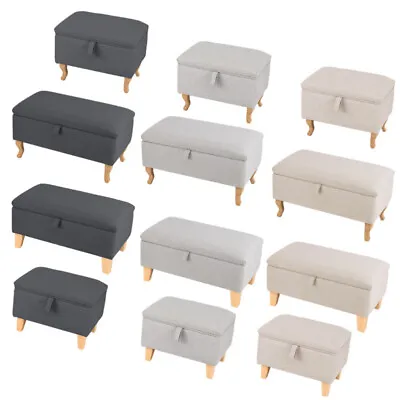 Modern Storage Bench Ottoman Upholstered Window Seat Bedroom Box Hallway Stool • £53.95