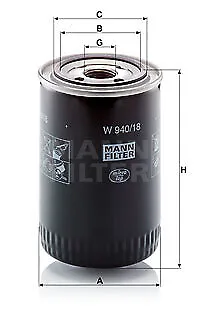 Filter Operating Hydraulics Mann-filter W 940/18 For Agraledeutz-fahrfordpum • $26.49