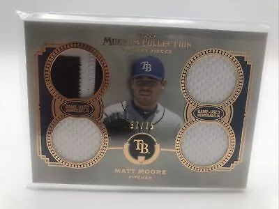 2013 Topps Museum Collection Baseball Matt Moore Quad Jersey Card /75 • $15