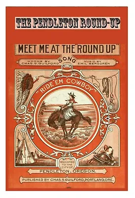 16x24 Pendleton Round Up Rodeo Vintage Style Western Poster - 16x24 • $20.95