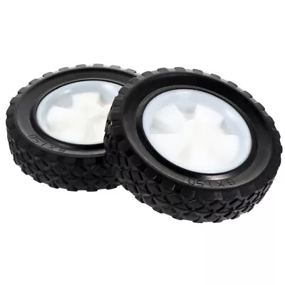  2 Pcs Lawn Mower Replacement Wheels Rubber Hand Truck Cart Casters • £16.19