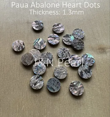 J&N Pearl 8mm 20pcs Paua Abalone Heart Inlay Eyes Dots Materials • $9.49