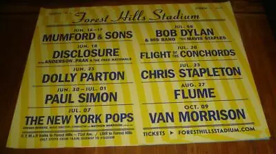 Forest Hills Stadium Ny 2017 Concert Bob Dylan Paul Simon 5ft Subway Poster • $14.99