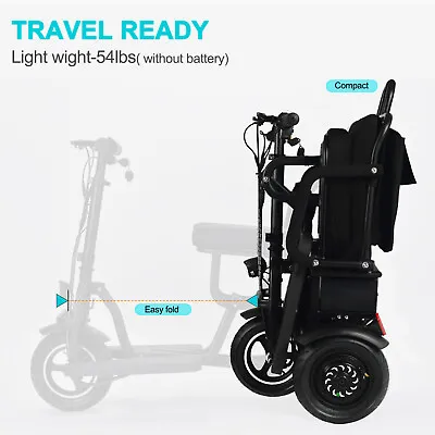 3 Wheel Mobility Scooter W Lithium Battery For 300lb700W20MilesFast Folding • $899