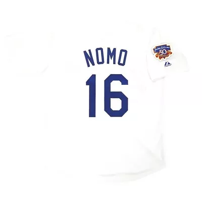 Hideo Nomo 1997 Los Angeles Dodgers Home Jersey W/ Jackie 50th Patch (S-3XL) • $129.99