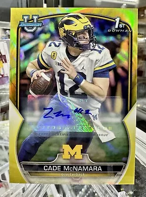 2022 Bowman U Chrome Gold Refractor Cade McNamara Auto Michigan Iowa /75 SP! • $35